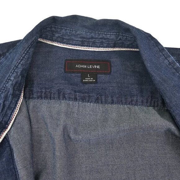 Adam Levine Men’s Blue Denim Button Up Long Sleeve Shirt - Size Large - Picture 5 of 13